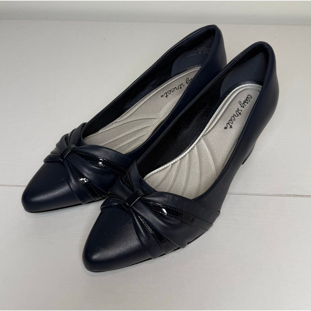 Easy Street Millie Women's Block Heel Pumps Navy Size 8.5 - Picture 3 of 7